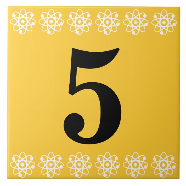 De Cerâmica Azulejo atômico do número da casa (Frente)