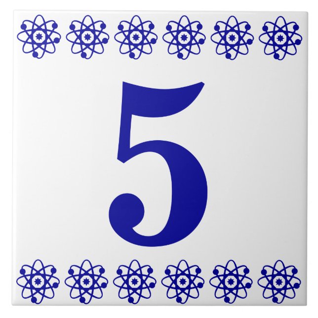 De Cerâmica Azulejo atômico do número da casa (Frente)