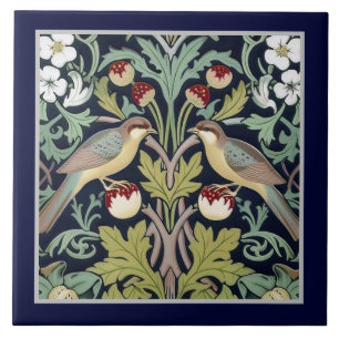 De Cerâmica Azulejo - Aves Florais Art Nouveau