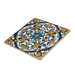 De Cerâmica Azulejo Azul Amarelo Branco Preto Espanhol Marroqu