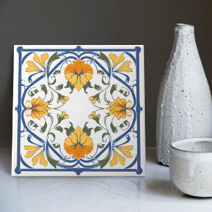 De Cerâmica Azulejo Azul Amarelo Moderno Português Lisboa