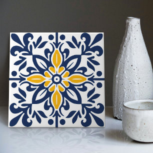 De Cerâmica Azulejo Azul Amarelo Moderno Português Lisboa