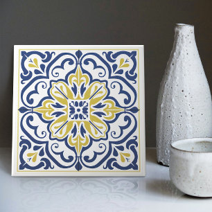 De Cerâmica Azulejo Azul Amarelo Moderno Português Lisboa