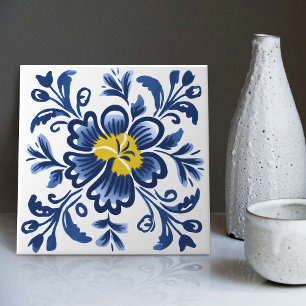 De Cerâmica Azulejo Azul Amarelo Moderno Português Lisboa