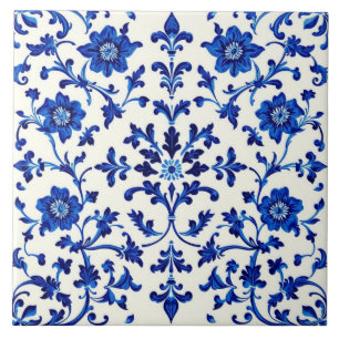 De Cerâmica azulejo azul botânica