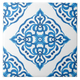 De Cerâmica Azulejo Azul-Branco-Damasco