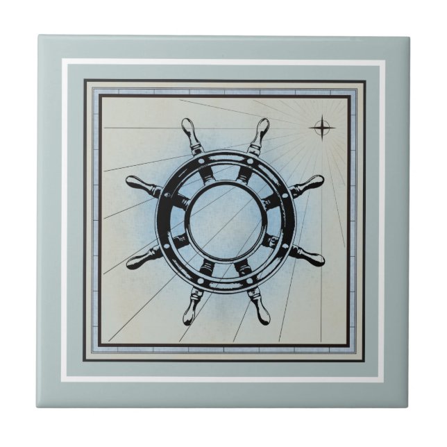 De Cerâmica Azulejo Azul Cerâmico Curso Náutico (Frente)