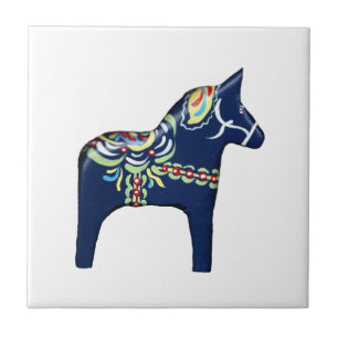 De Cerâmica Azulejo azul Dala Horse, virado para a esquerda