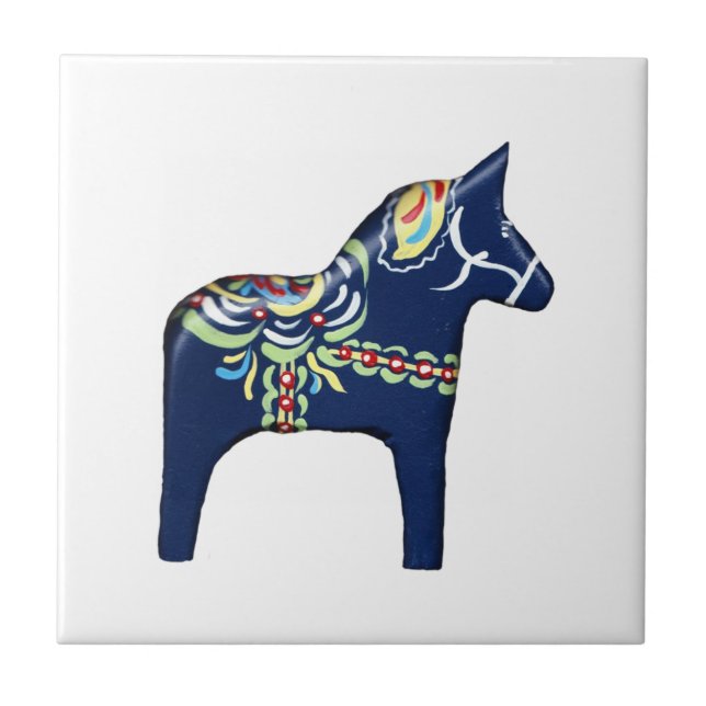 De Cerâmica Azulejo azul Dala Horse, virado para a esquerda (Frente)