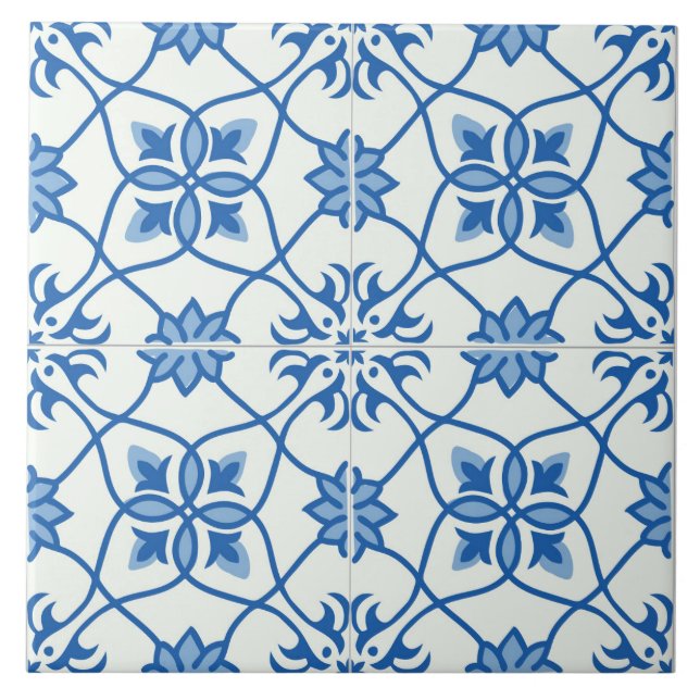 De Cerâmica Azulejo Azul Decorativo (Frente)