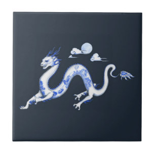 De Cerâmica Azulejo azul do dragão do salgueiro