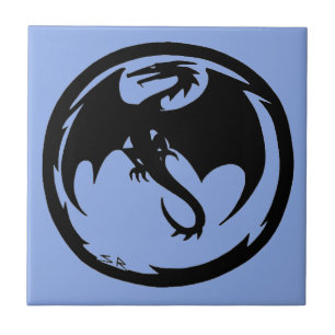De Cerâmica Azulejo azul do Dragão Negro