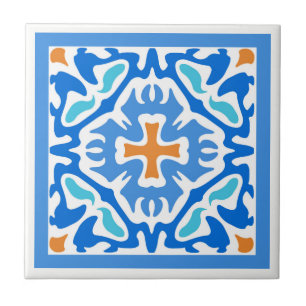 De Cerâmica Azulejo azul do espanhol do verão Beachy com