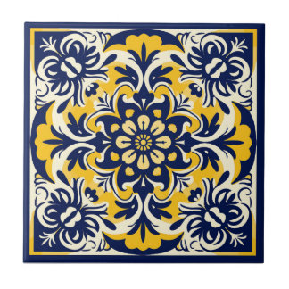 De Cerâmica Azulejo azul e amarelo mexicano - nº 2