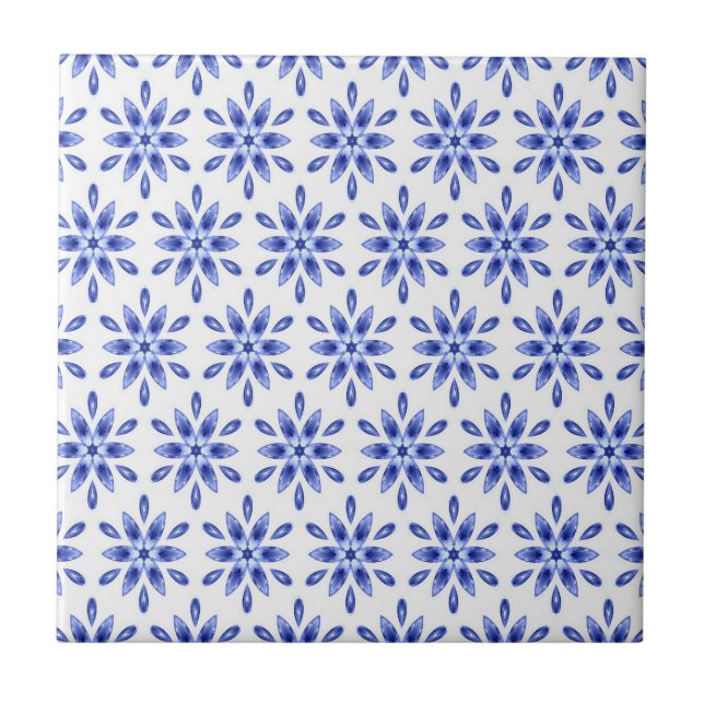De Cerâmica Azulejo azul e branco decorativo (Frente)