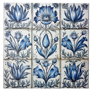 De Cerâmica Azulejo Azul E Branco Do Azulejo Delgado
