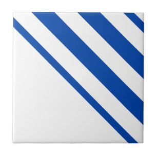 De Cerâmica Azulejo Azul e Branco Listrado Quadrado