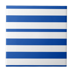 De Cerâmica Azulejo Azul e Branco Listrado Quadrado