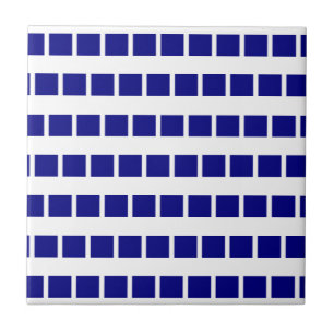De Cerâmica Azulejo Azul e Branco Listrado Xadrez