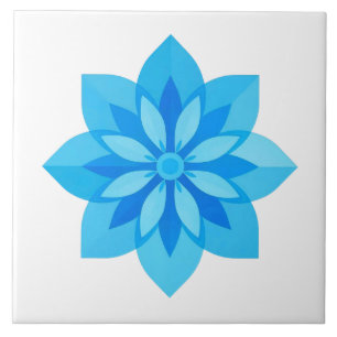 De Cerâmica Azulejo Azul e Flor Moderno Branco