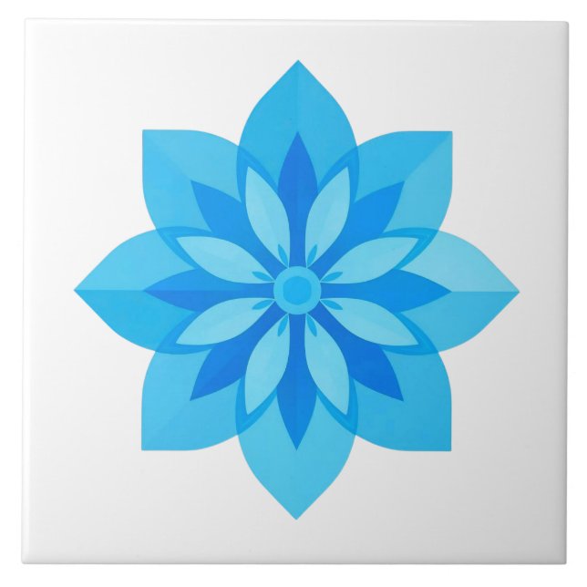 De Cerâmica Azulejo Azul e Flor Moderno Branco (Frente)