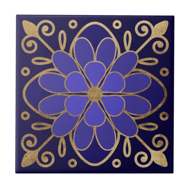 De Cerâmica Azulejo Azul Elegante (Frente)
