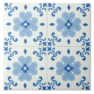 De Cerâmica Azulejo Azul Floral Decorativo