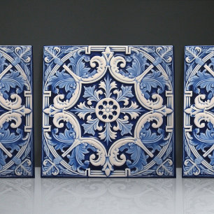 De Cerâmica Azulejo Azul Índigo Português Lisboa Decorativo