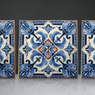 De Cerâmica Azulejo Azul Índigo Português Lisboa Decorativo