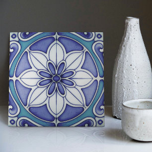 De Cerâmica Azulejo Azul Índigo Português Lisboa Decorativo