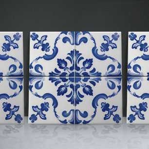 De Cerâmica Azulejo Azul Índigo Português Lisboa Decorativo