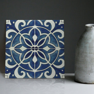 De Cerâmica Azulejo Azul Índigo Português Lisboa Decorativo C