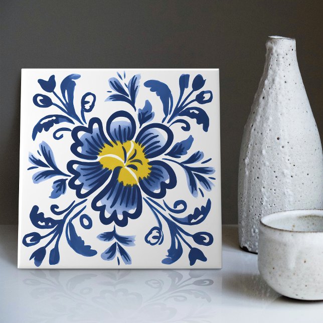 De Cerâmica Azulejo Azul Moderno - Lisboa Amarelo (Criador carregado)