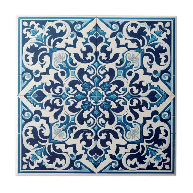 De Cerâmica Azulejo azul português (Frente)