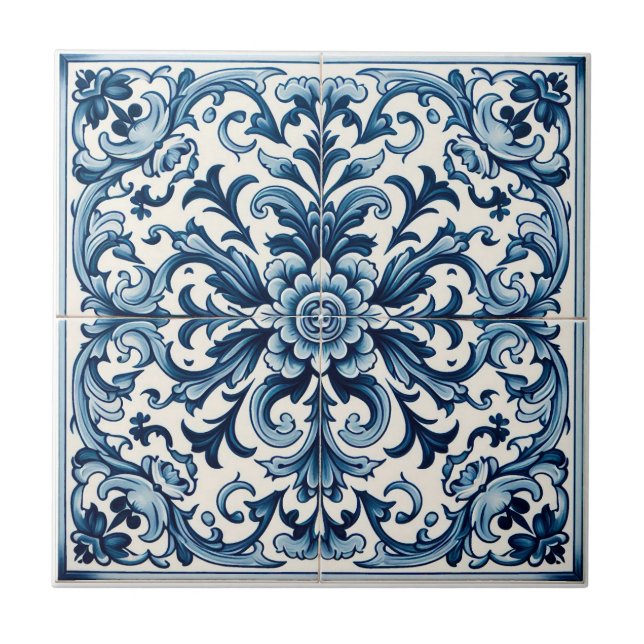 De Cerâmica Azulejo azul português (Frente)