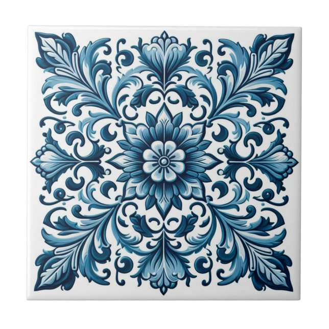 De Cerâmica Azulejo azul português (Frente)