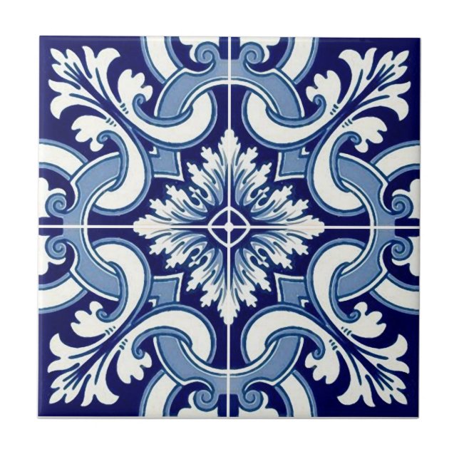 De Cerâmica Azulejo azul português (Frente)