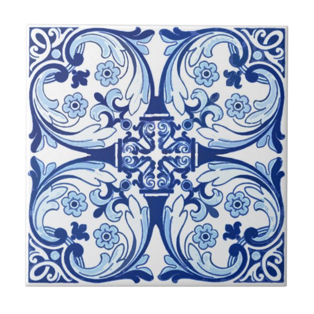 De Cerâmica Azulejo azul português (Frente)