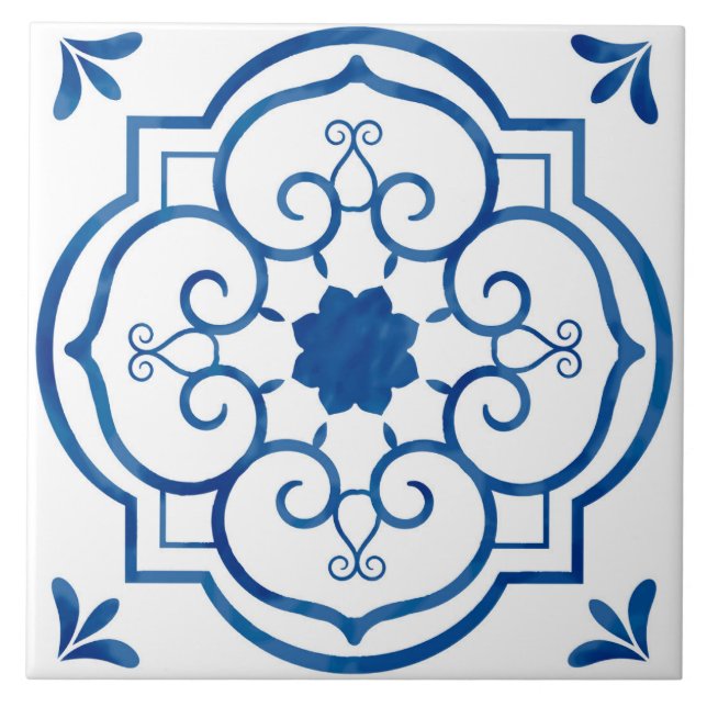 De Cerâmica Azulejo azul português (Frente)