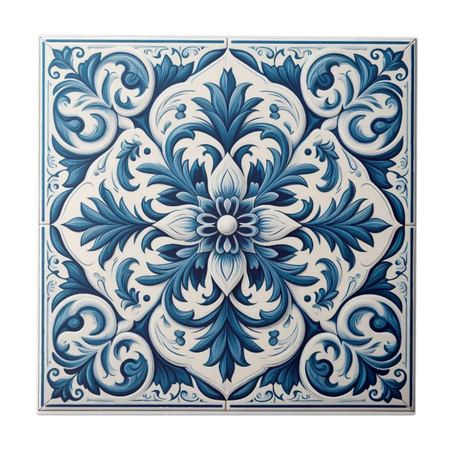 De Cerâmica Azulejo azul português (Frente)