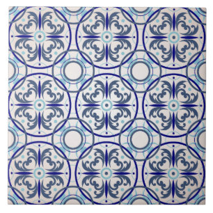 De Cerâmica Azulejo azul retro do assoalho do teste padrão do