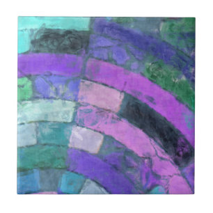 De Cerâmica Azulejo azul roxo do teste padrão da curva do