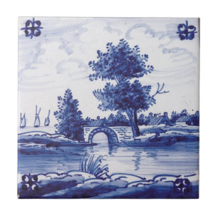 De Cerâmica Azulejo azul tradicional holandês
