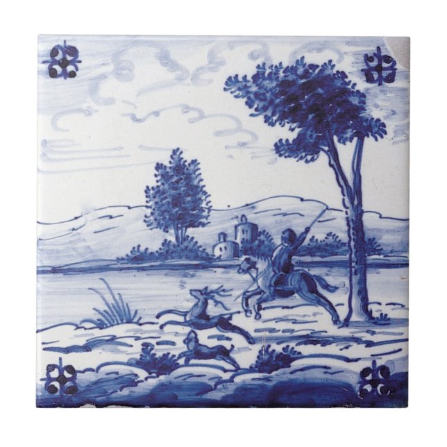 De Cerâmica Azulejo azul tradicional holandês (Frente)