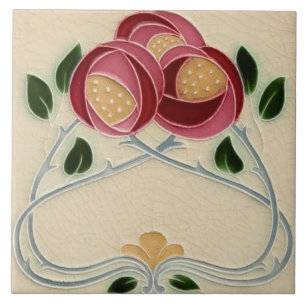 De Cerâmica Azulejo Azulejo art nouveau estilo fogo decorativo