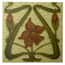 Azulejo Azulejo art nouveau estilo fogo decorativo
