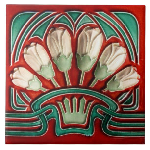 De Cerâmica Azulejo Azulejo art nouveau estilo fogo decorativo