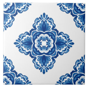 De Cerâmica Azulejo Azulejo Azul e Branco Decorativo