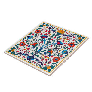 De Cerâmica Azulejo Azulejo Cerâmico Floral Brilhante.