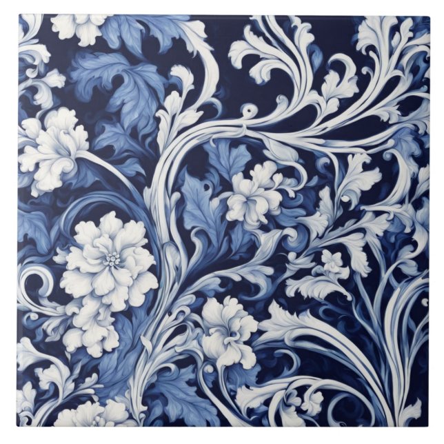 De Cerâmica azulejo barroco azul (Frente)